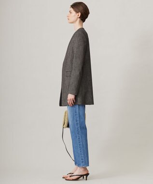 ICB ミックスヤーンツイード ノーカラージャケット グレー系7