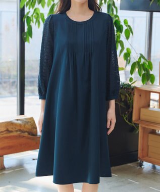 Tiaclasse レーススリーブワンピース グリーン