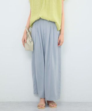 Green Parks セミワイドスラックスパンツ Light Gray