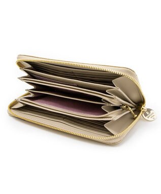 LANVIN en Bleu ペティアン ラウンド長財布 ゴールド