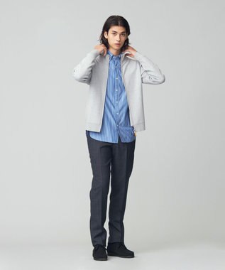 J.PRESS MEN 【FLEX YARN】フルジップカーディガン ライトグレー系