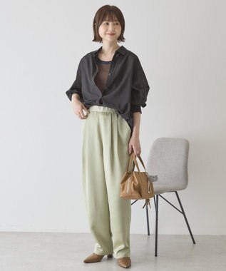 AMERICAN HOLIC 【イージーケア】シアーラウンドシャツ Black