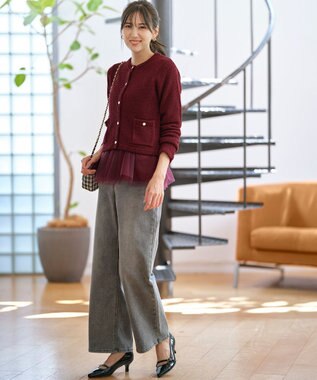 ANY SIS 【2SET】チュールインナー ツイン ボルドー