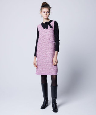 TOCCA 【洗える！】FONDU TWEED ドレス パープル系