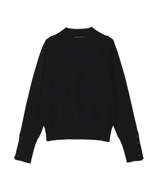 YECCA VECCA 袖口釦リブMIXニット Black