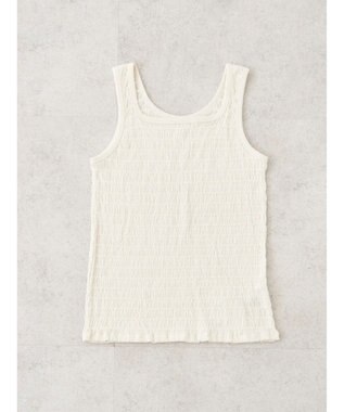 earth music&ecology シャーリングタンクトップ Off White