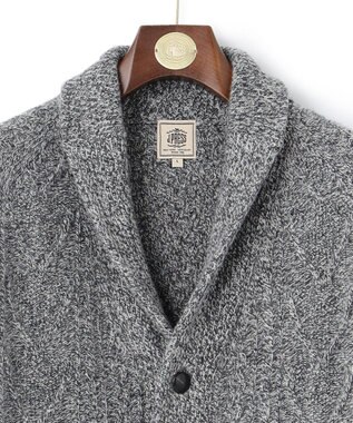 J.PRESS MEN 【Cash Lamb's Wool】ケーブルショール カーディガン グレー系