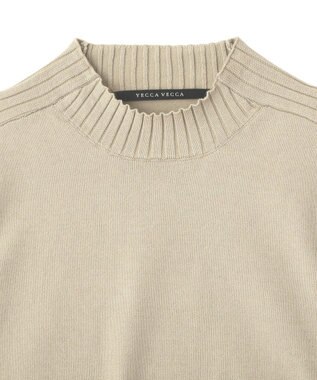 YECCA VECCA 袖口釦リブMIXニット Beige