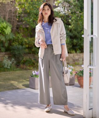 ANY 【ウエストゴム/ストレッチ/セットアップ可】イージィケアストレッチワイドパンツ グレー