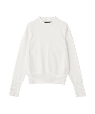 YECCA VECCA 袖口釦リブMIXニット Ivory