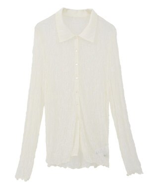 earth music&ecology ストレッチレースシャツ Ivory