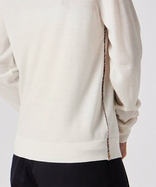Paul Smith ドレープウール ストライプ タートルネック ニット オフホワイト