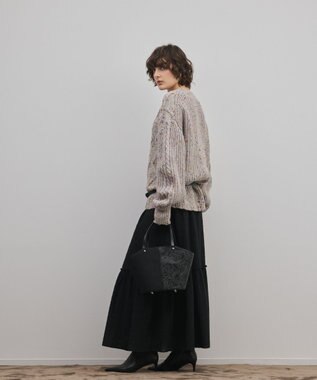 GRACE CONTINENTAL ケーブルニットトップ グレー