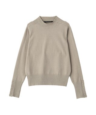 YECCA VECCA 袖口釦リブMIXニット Dark Beige