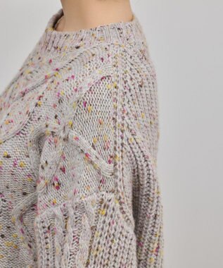 GRACE CONTINENTAL ケーブルニットトップ グレー