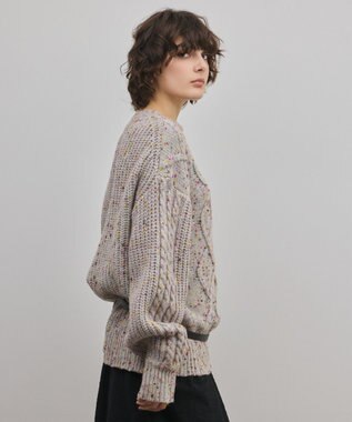 GRACE CONTINENTAL ケーブルニットトップ グレー