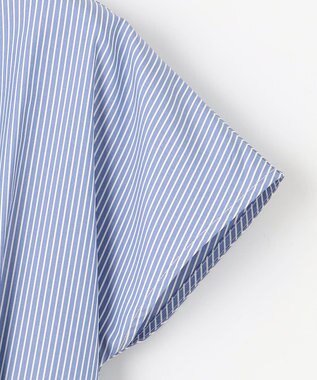 Feroux 【洗える】パールボタンストライプ シャツワンピース ネイビー系1