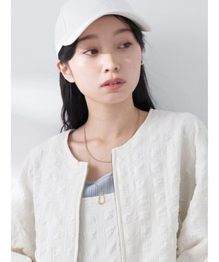 earth music&ecology シャーリングタックスリーブブルゾン Ivory