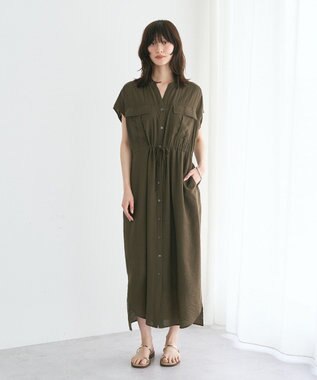 YECCA VECCA ミリタリースキッパーシャツワンピース Khaki
