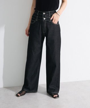 Green Parks ・ＥＬＥＮＣＡＲＥ　ＤＵＥ　Ｗウエストデニムパンツ Black