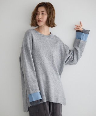 YECCA VECCA 袖レイヤードソフトニット