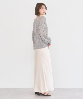 earth music&ecology メッシュニットプルオーバー Gray