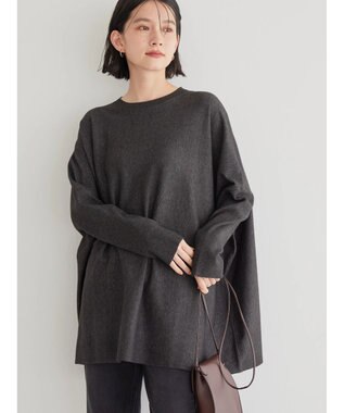 AMERICAN HOLIC バイパチポンチョライクＢＩＧニットチュニック Charcoal Gray