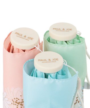 MOONBAT ポール＆ジョー アクセソワ 折りたたみ傘 【超軽量】ストライプ×クリザンテーム ペールスカイ