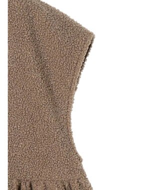 Green Parks フレア裏付きボアベスト Gray Beige