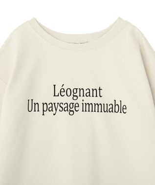 Green Parks 七分袖ロゴ裏毛プルオーバー Off White