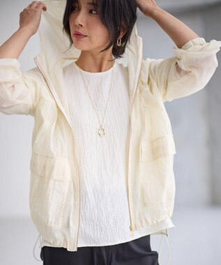 ANY 【WEB限定】シアーフードブルゾン アイボリー