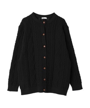 CRAFT STANDARD BOUTIQUE リサイクルポリエステルケーブルカーディガン Black