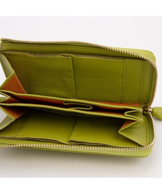 UNBILLION ペルケ perche / ドット型押しL字ロングストラップウォレット グリーン