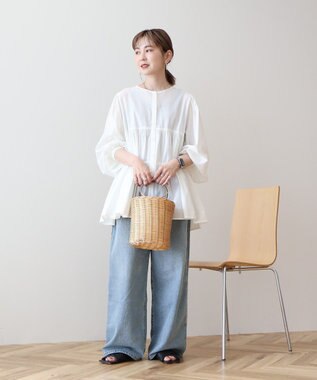 AMERICAN HOLIC 【先行予約】【WEB限定】ティアードギャザーブラウス Off White