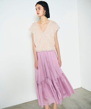 GRACE CONTINENTAL ティアードボリュームスカート ピンク