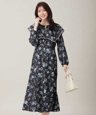 【洗える】スカーフデザインプリント ワンピース