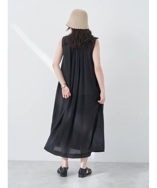 earth music&ecology ノースリーブギャザーワンピース Black