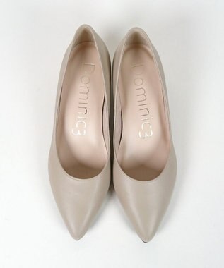 Dominic3 晴雨兼用 ポインテッド レザーパンプス ベージュ