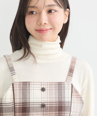 earth music&ecology コットンツイルチェックビスチェ Brown