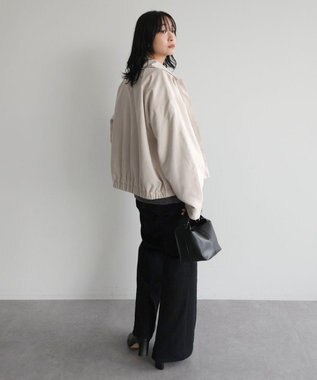 Green Parks ステンカラースウェード調ブルゾン Ecru
