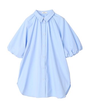 earth music&ecology パフスリーブチュニックブラウス Sax