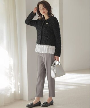 組曲 シュットクロステーパード パンツ グレー系