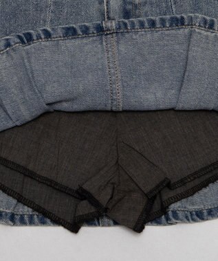 WEGO ベルト付きウォッシュドデニムミニスカパン デニム淡色