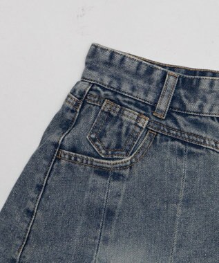 WEGO ベルト付きウォッシュドデニムミニスカパン デニム淡色