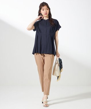 ANY SIS 【ストレッチ・接触冷感・撥水・UVカット・洗える】エアリーストレッチ テーパードパンツ ベージュ