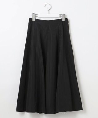 Feroux 【洗える】タフタフレア スカート ブラック系