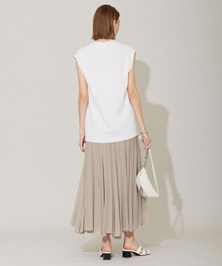 ICB 【洗える】 リネンブレンドシャイン ベスト オフホワイト系