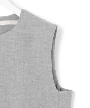 ICB L モスリンボンディング ジャンパースカート ライトグレー系