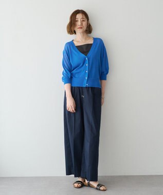 YECCA VECCA シアーニットVネックカーディガン Blue