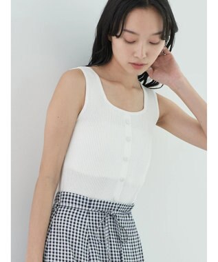 earth music&ecology リサイクルポリエステルブレンド２ＷＡＹタンクトップ Off White